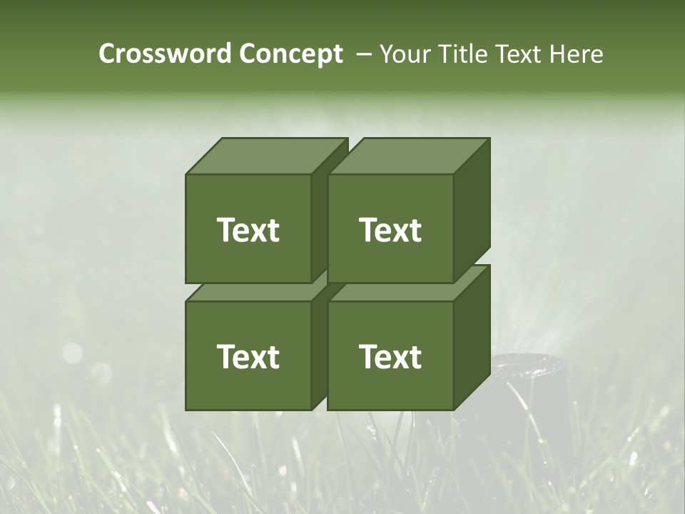 Close Up Of Lawn Sprinkler With Copy Space PowerPoint Template