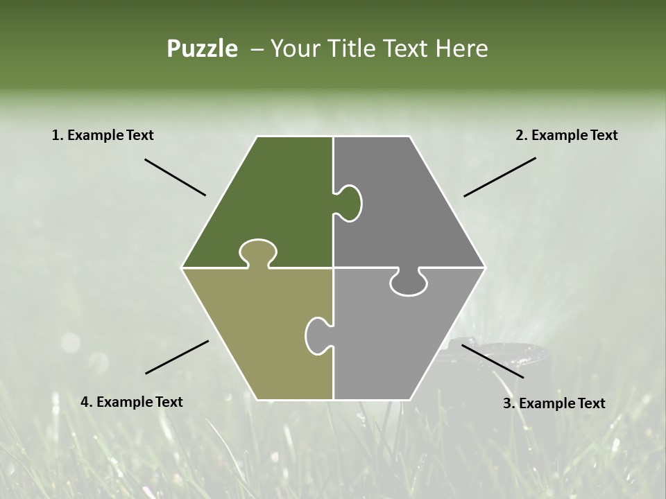 Close Up Of Lawn Sprinkler With Copy Space PowerPoint Template