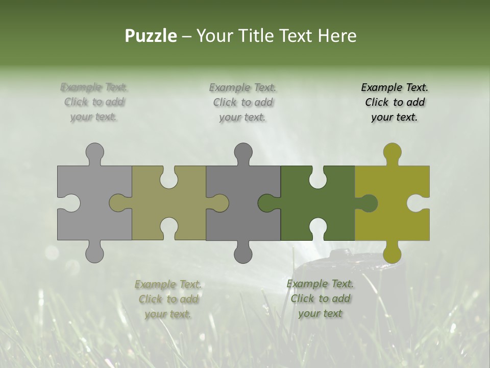 Close Up Of Lawn Sprinkler With Copy Space PowerPoint Template