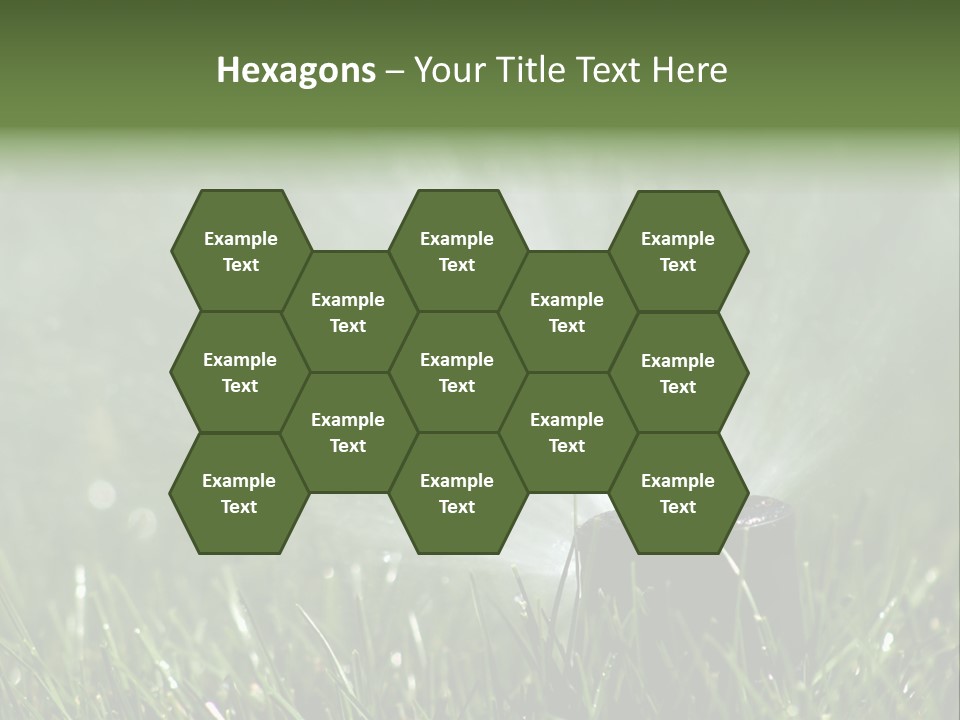 Close Up Of Lawn Sprinkler With Copy Space PowerPoint Template