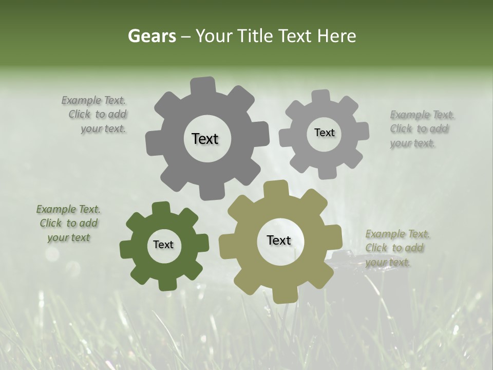 Close Up Of Lawn Sprinkler With Copy Space PowerPoint Template