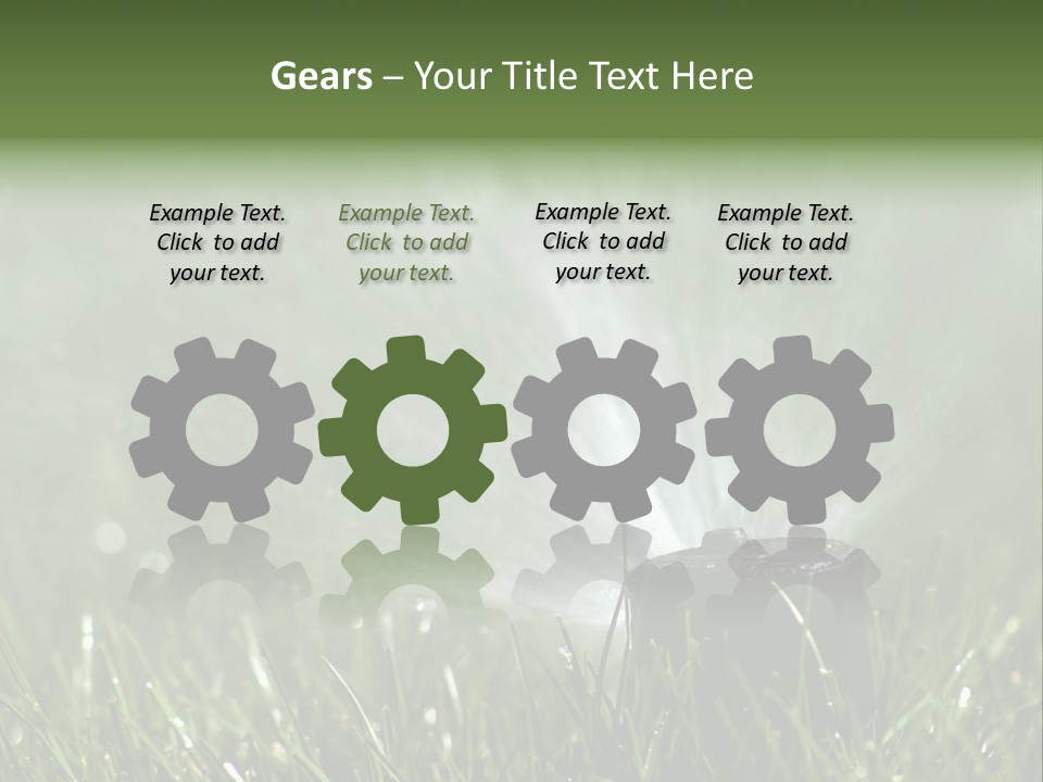 Close Up Of Lawn Sprinkler With Copy Space PowerPoint Template