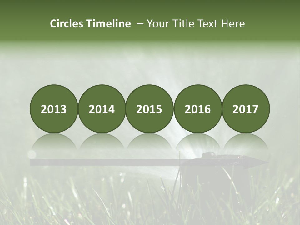 Close Up Of Lawn Sprinkler With Copy Space PowerPoint Template