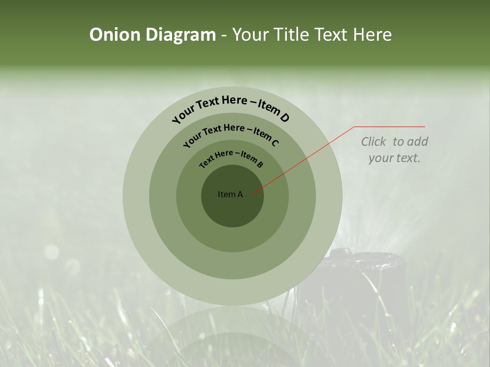 Close Up Of Lawn Sprinkler With Copy Space PowerPoint Template