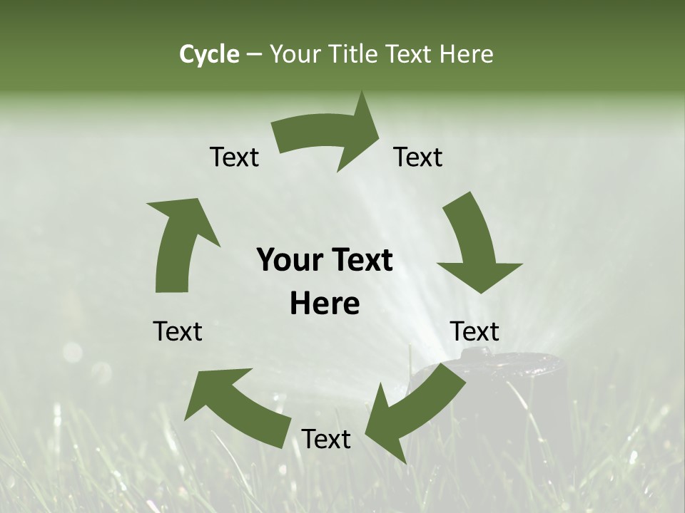 Close Up Of Lawn Sprinkler With Copy Space PowerPoint Template