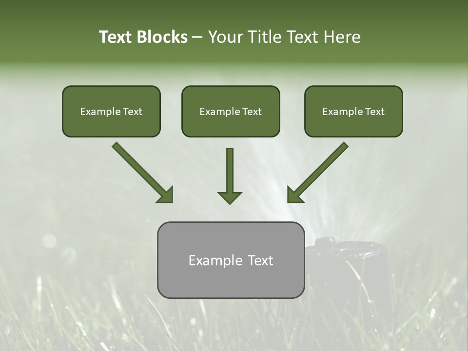 Close Up Of Lawn Sprinkler With Copy Space PowerPoint Template