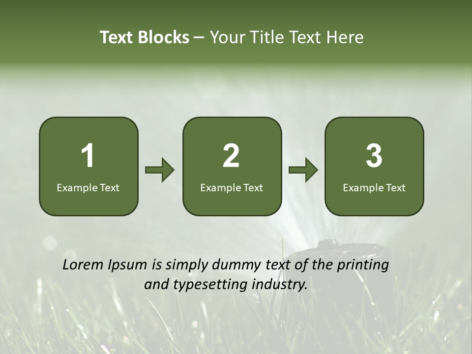Close Up Of Lawn Sprinkler With Copy Space PowerPoint Template