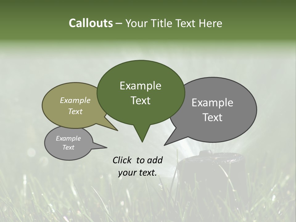 Close Up Of Lawn Sprinkler With Copy Space PowerPoint Template