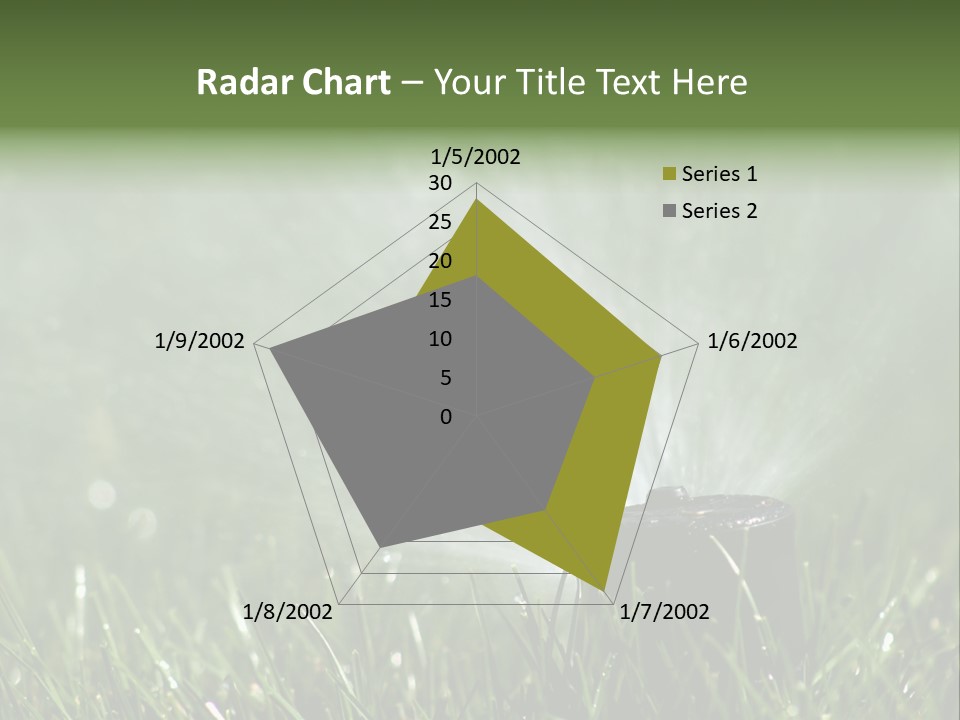 Close Up Of Lawn Sprinkler With Copy Space PowerPoint Template