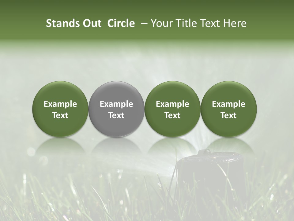 Close Up Of Lawn Sprinkler With Copy Space PowerPoint Template