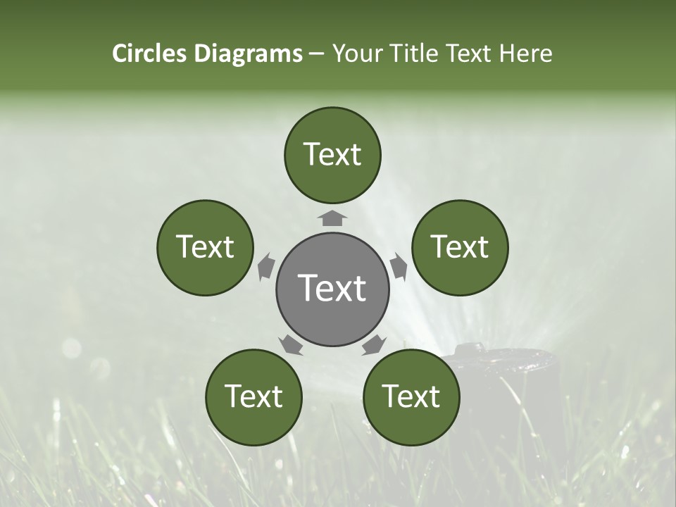 Close Up Of Lawn Sprinkler With Copy Space PowerPoint Template