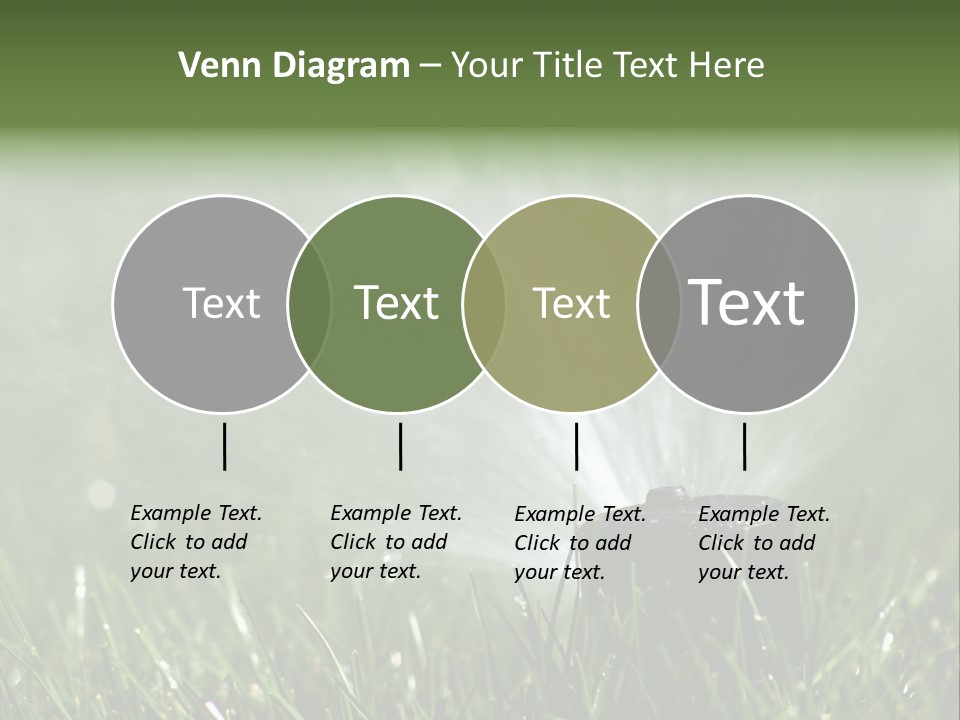 Close Up Of Lawn Sprinkler With Copy Space PowerPoint Template