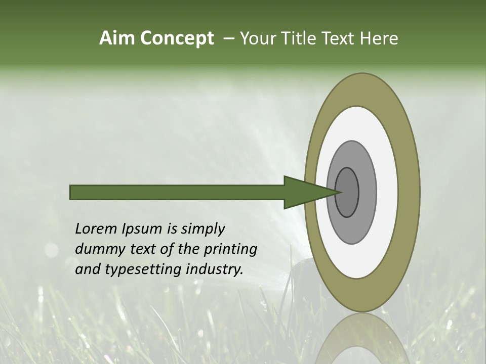 Close Up Of Lawn Sprinkler With Copy Space PowerPoint Template