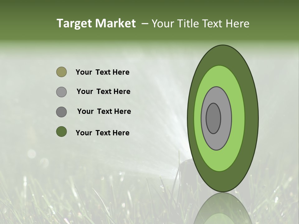 Close Up Of Lawn Sprinkler With Copy Space PowerPoint Template