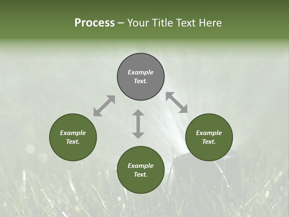 Close Up Of Lawn Sprinkler With Copy Space PowerPoint Template