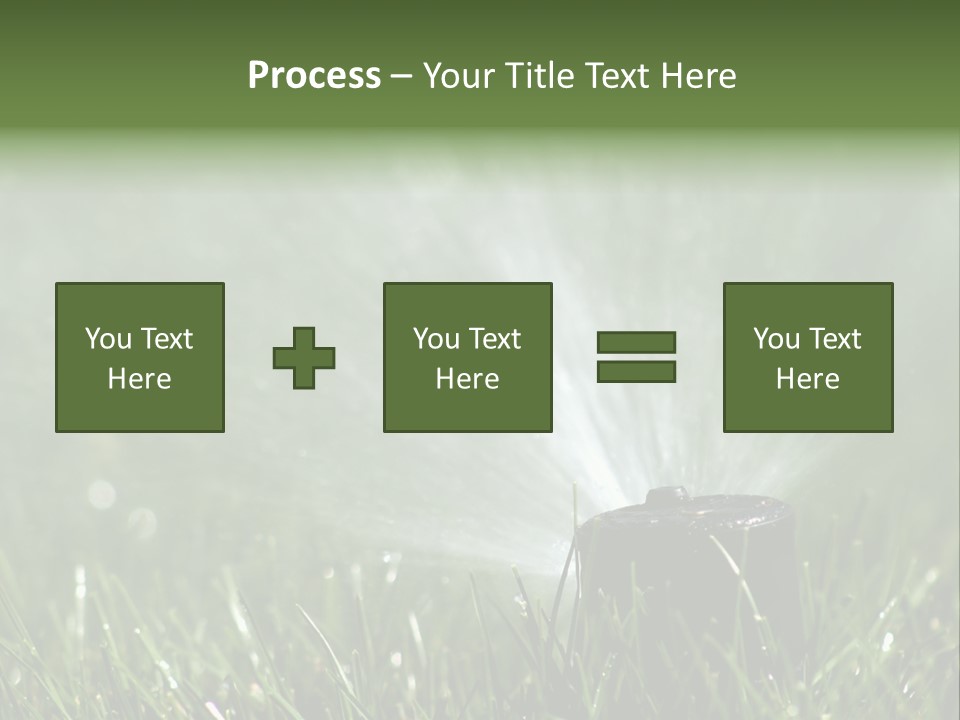 Close Up Of Lawn Sprinkler With Copy Space PowerPoint Template