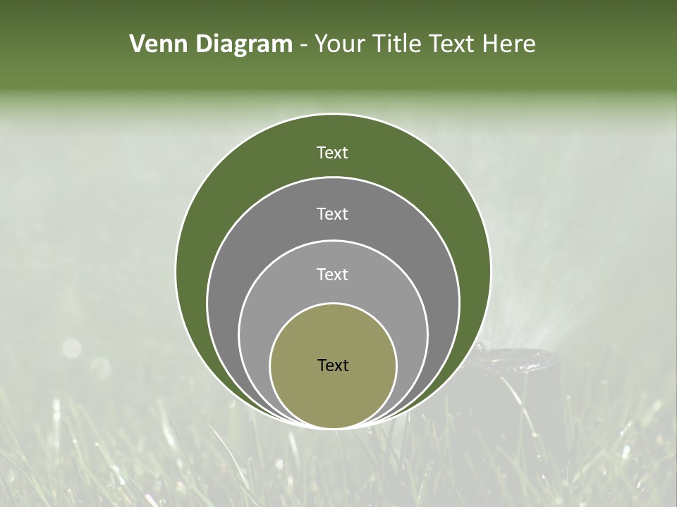 Close Up Of Lawn Sprinkler With Copy Space PowerPoint Template