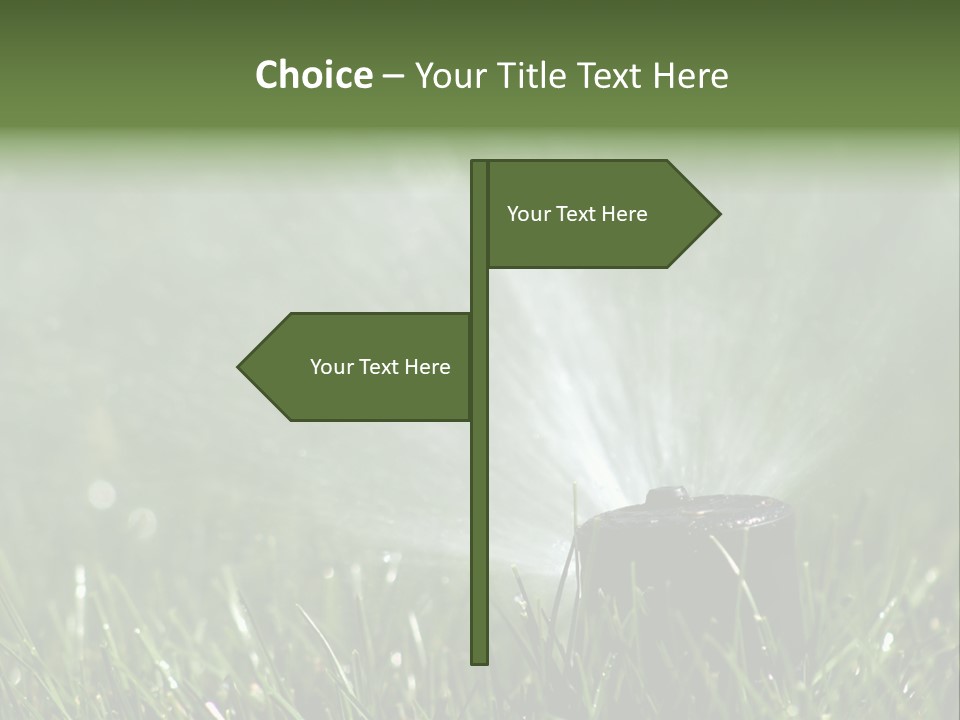 Close Up Of Lawn Sprinkler With Copy Space PowerPoint Template