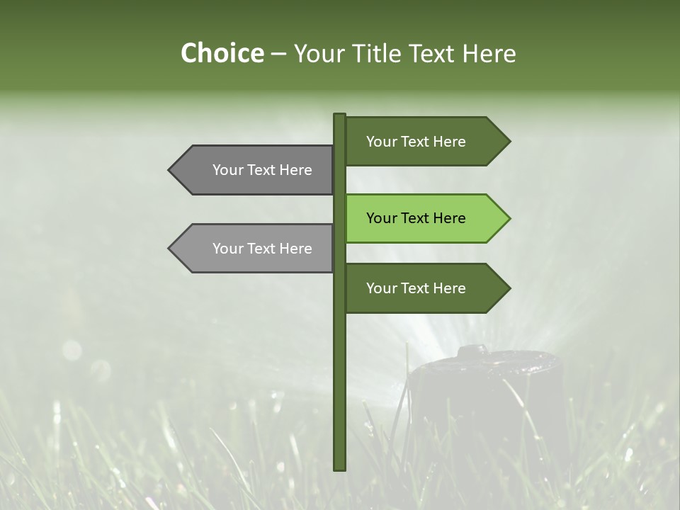 Close Up Of Lawn Sprinkler With Copy Space PowerPoint Template