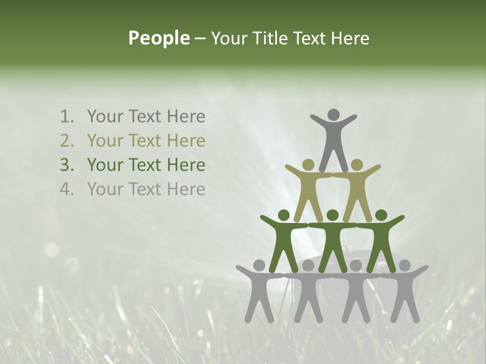 Close Up Of Lawn Sprinkler With Copy Space PowerPoint Template