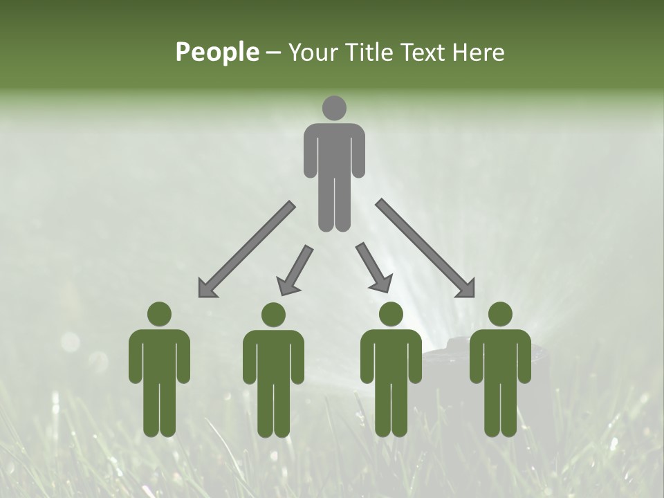 Close Up Of Lawn Sprinkler With Copy Space PowerPoint Template