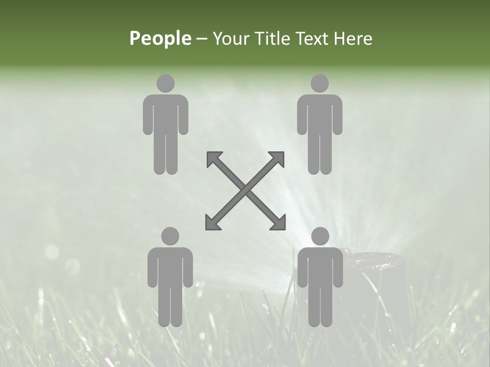 Close Up Of Lawn Sprinkler With Copy Space PowerPoint Template