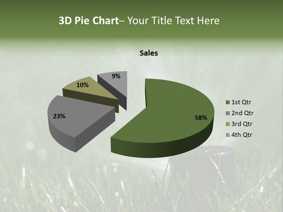 Close Up Of Lawn Sprinkler With Copy Space PowerPoint Template