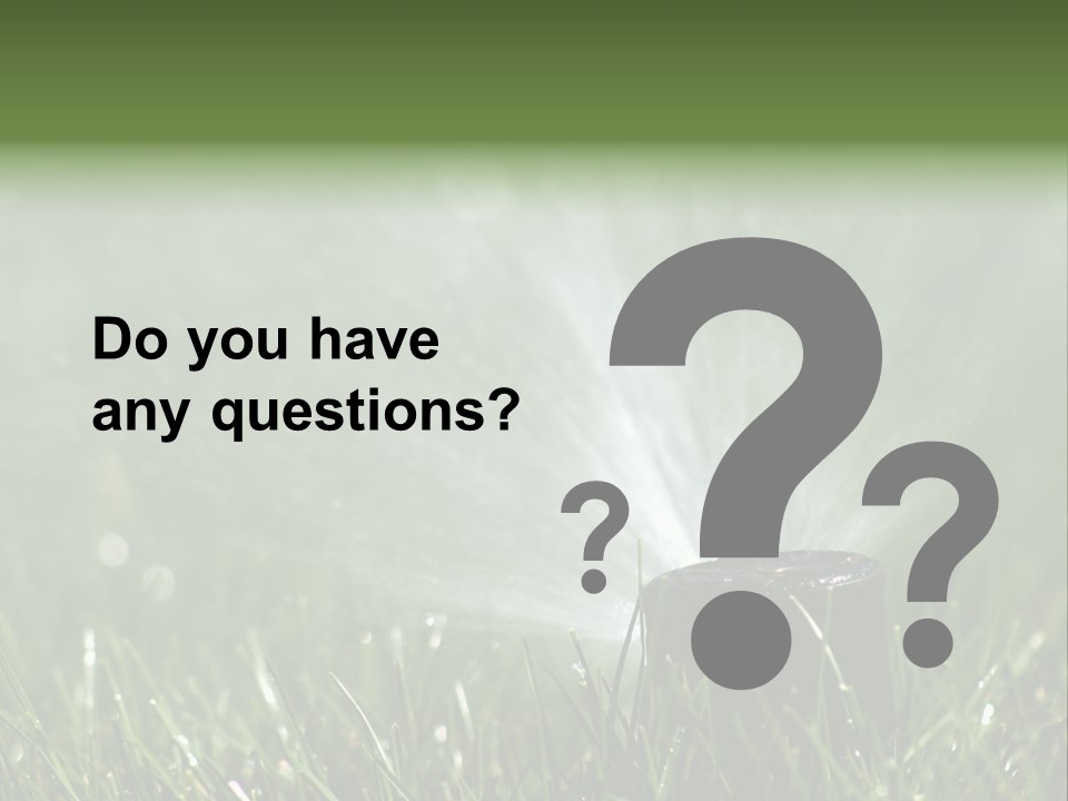 Close Up Of Lawn Sprinkler With Copy Space PowerPoint Template