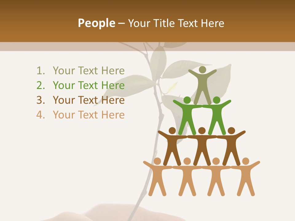 Isolated Hands Holding A New Tree With Green Leaves PowerPoint Template