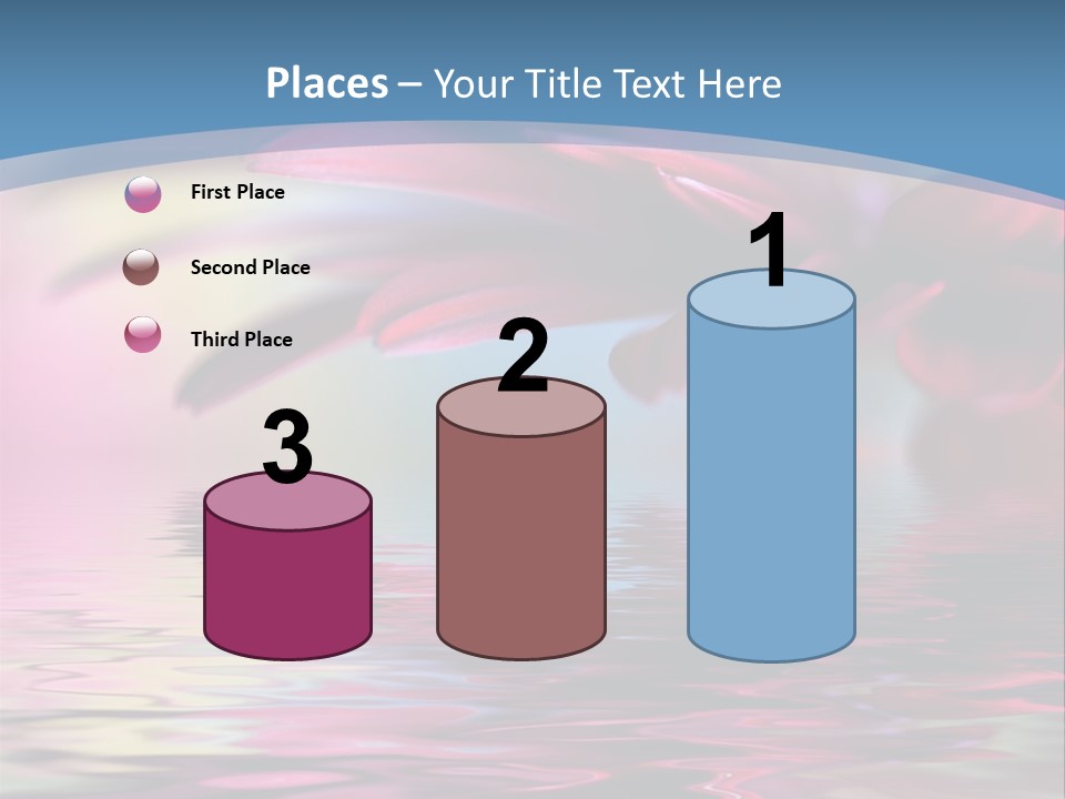 A Pink Flower Is Reflected In The Water PowerPoint Template