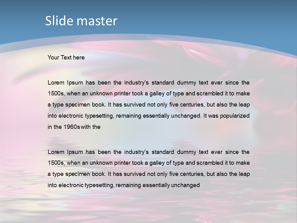 A Pink Flower Is Reflected In The Water PowerPoint Template