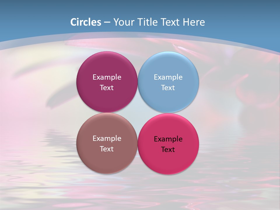 A Pink Flower Is Reflected In The Water PowerPoint Template
