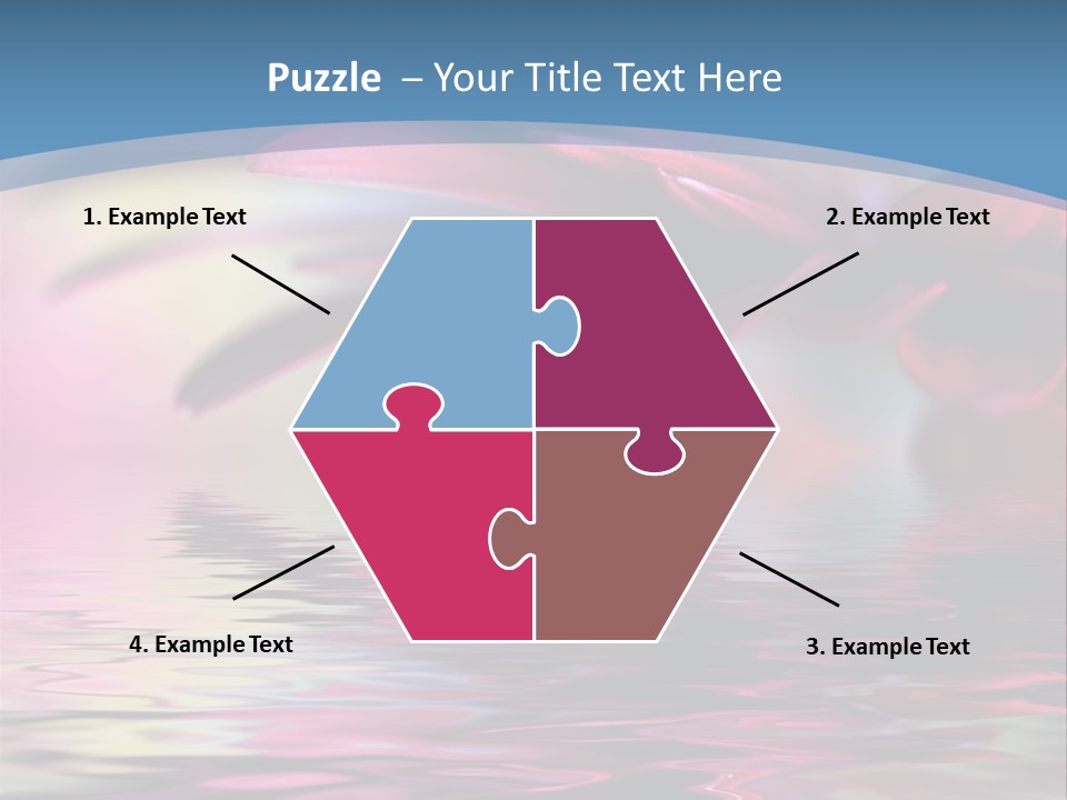 A Pink Flower Is Reflected In The Water PowerPoint Template