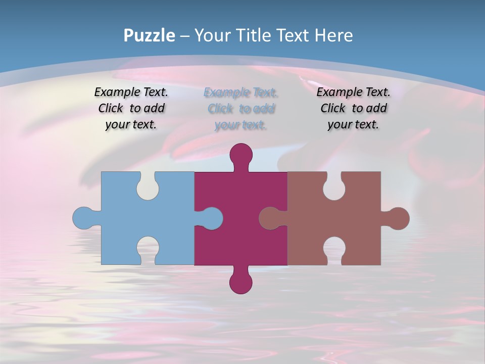 A Pink Flower Is Reflected In The Water PowerPoint Template