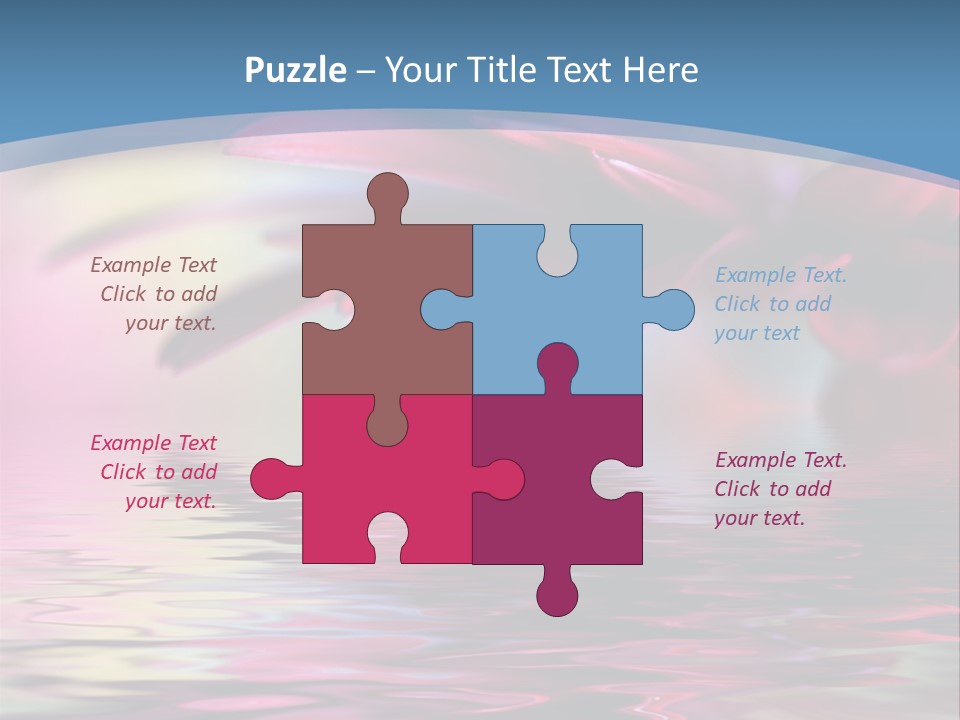A Pink Flower Is Reflected In The Water PowerPoint Template