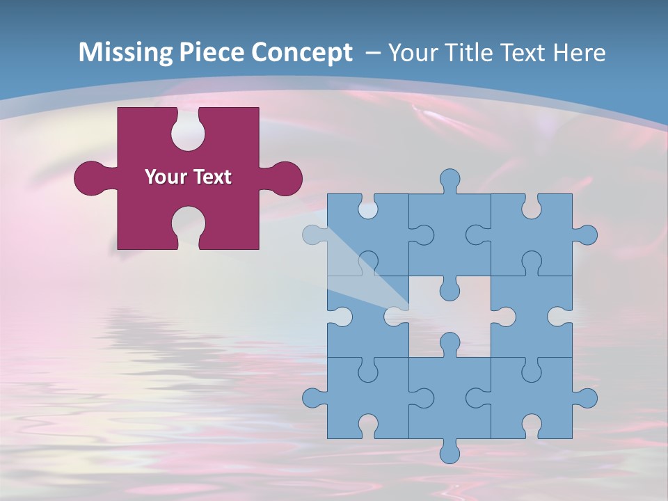 A Pink Flower Is Reflected In The Water PowerPoint Template