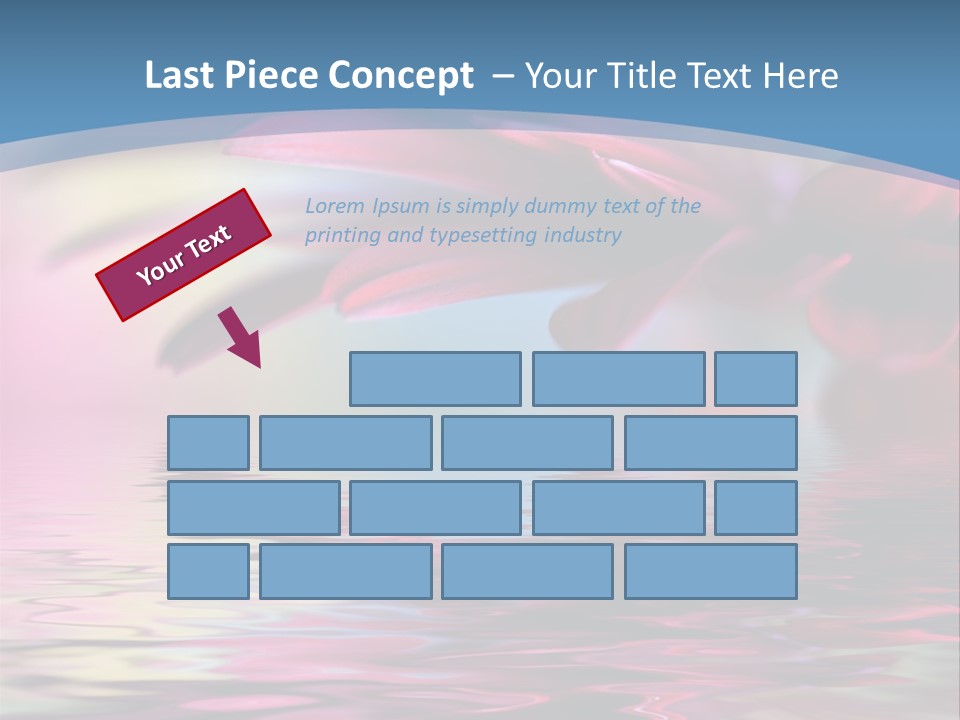 A Pink Flower Is Reflected In The Water PowerPoint Template