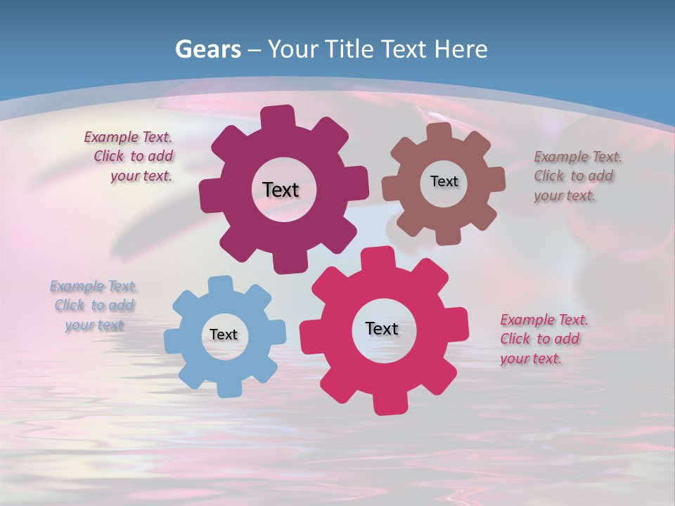 A Pink Flower Is Reflected In The Water PowerPoint Template