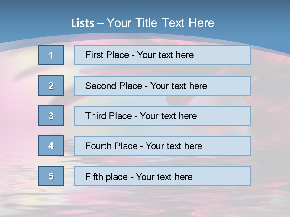 A Pink Flower Is Reflected In The Water PowerPoint Template