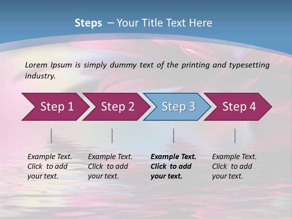 A Pink Flower Is Reflected In The Water PowerPoint Template