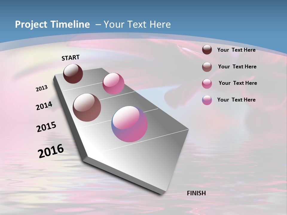 A Pink Flower Is Reflected In The Water PowerPoint Template