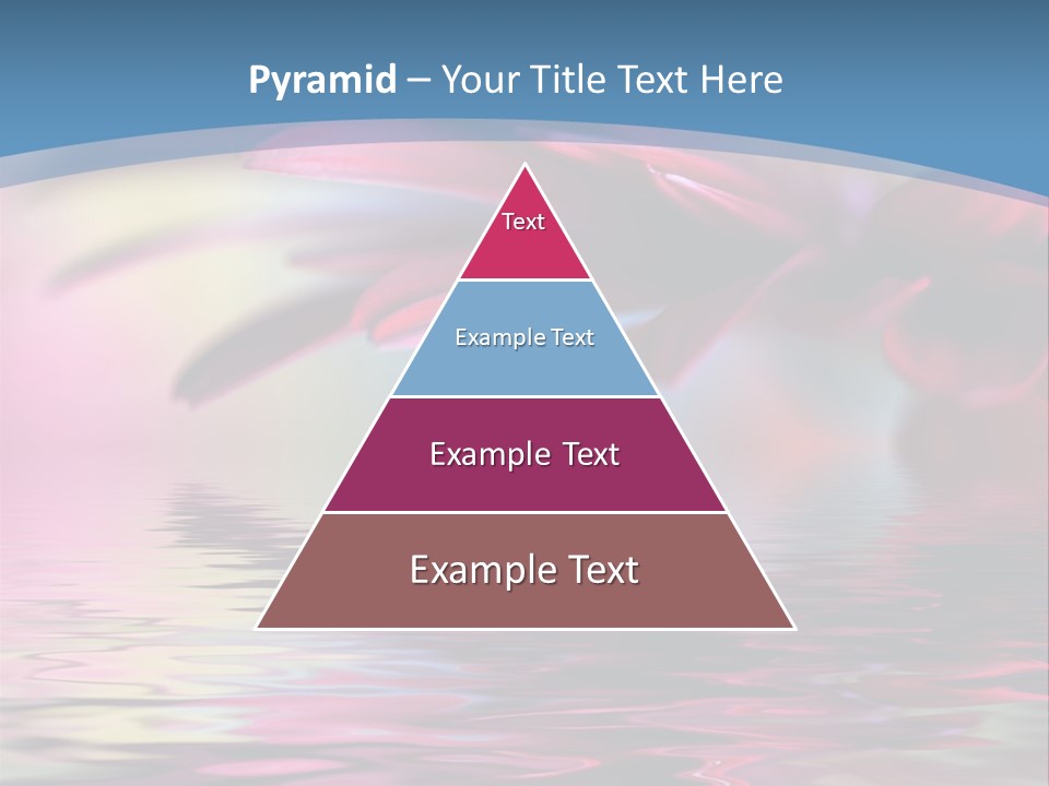 A Pink Flower Is Reflected In The Water PowerPoint Template