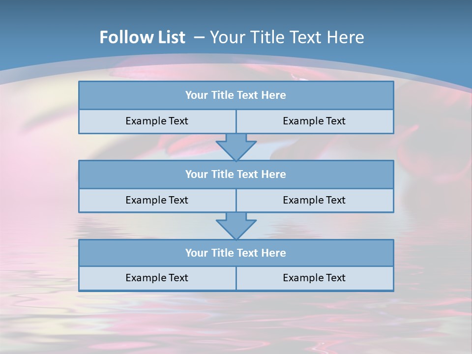 A Pink Flower Is Reflected In The Water PowerPoint Template