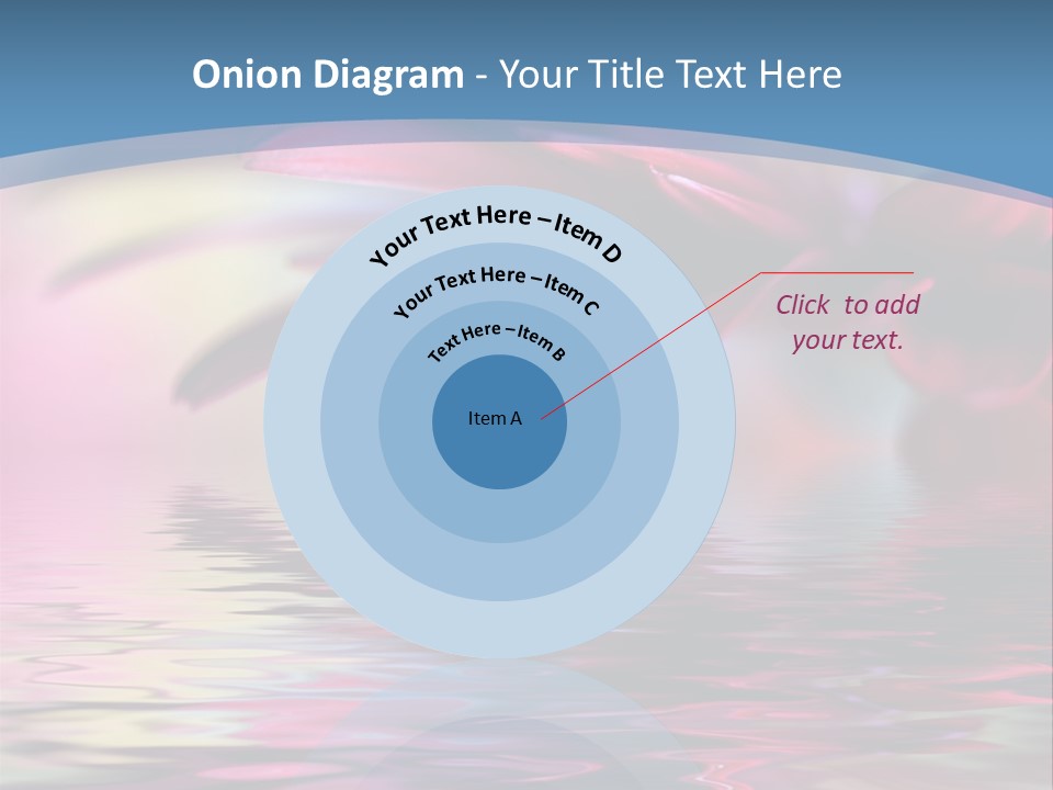 A Pink Flower Is Reflected In The Water PowerPoint Template