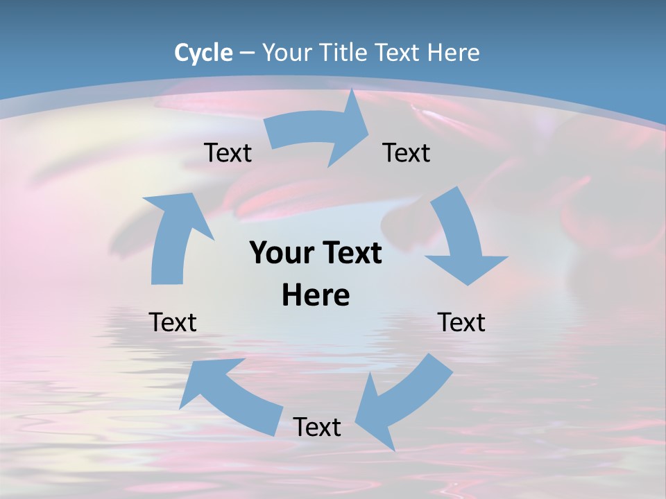 A Pink Flower Is Reflected In The Water PowerPoint Template