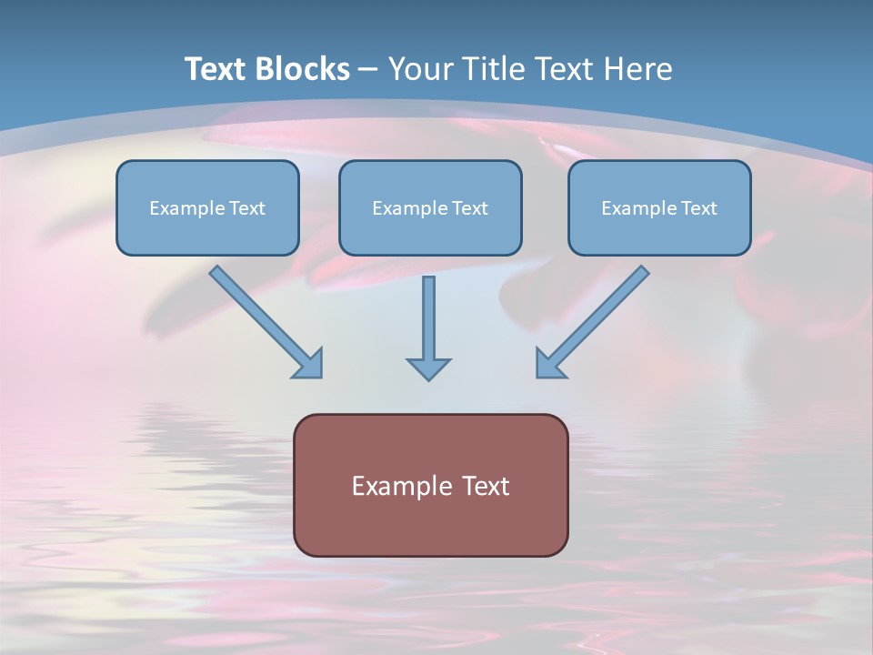A Pink Flower Is Reflected In The Water PowerPoint Template