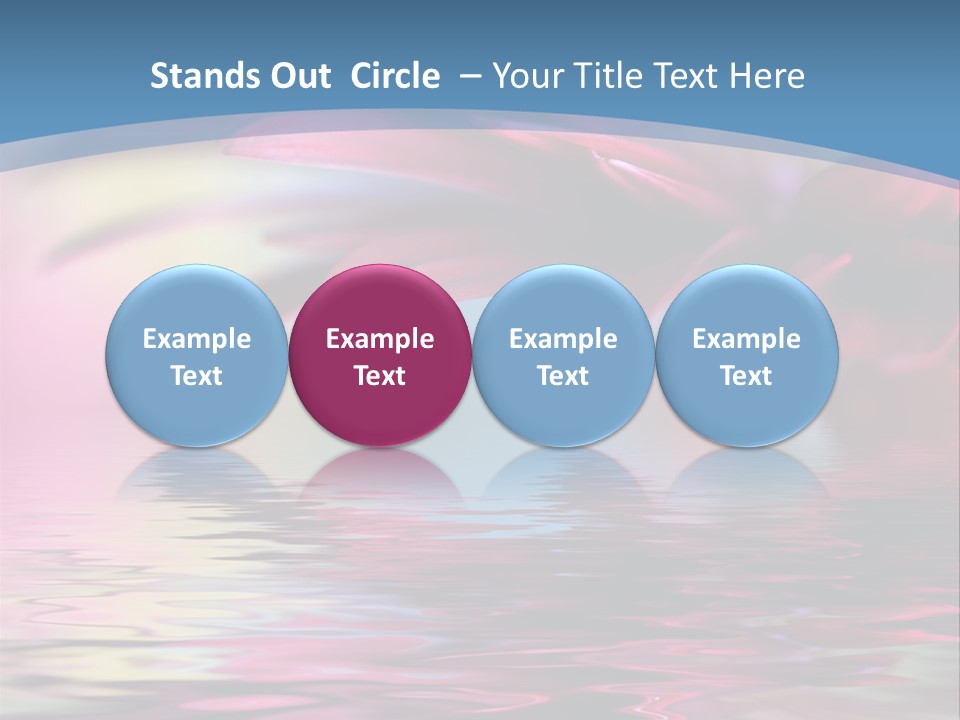 A Pink Flower Is Reflected In The Water PowerPoint Template