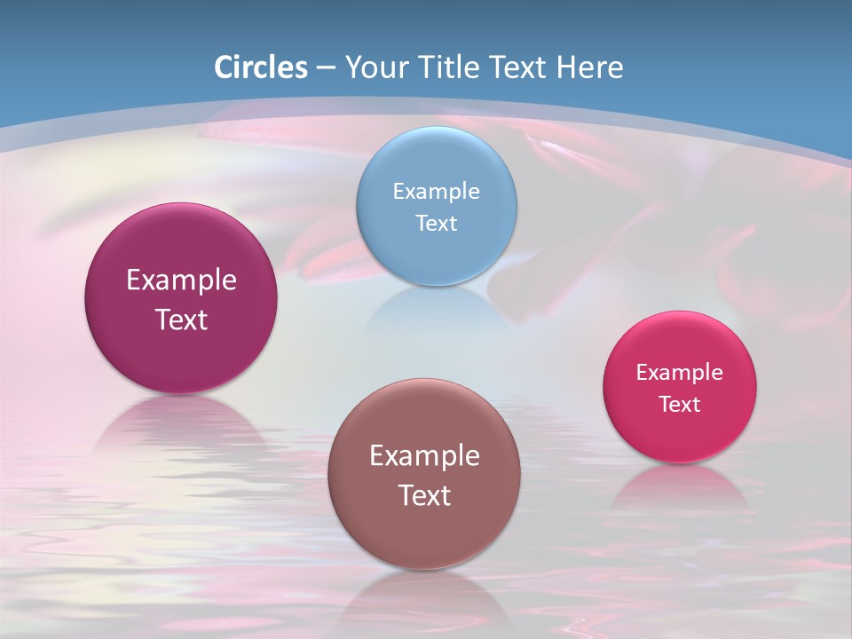 A Pink Flower Is Reflected In The Water PowerPoint Template