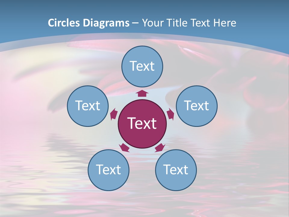 A Pink Flower Is Reflected In The Water PowerPoint Template