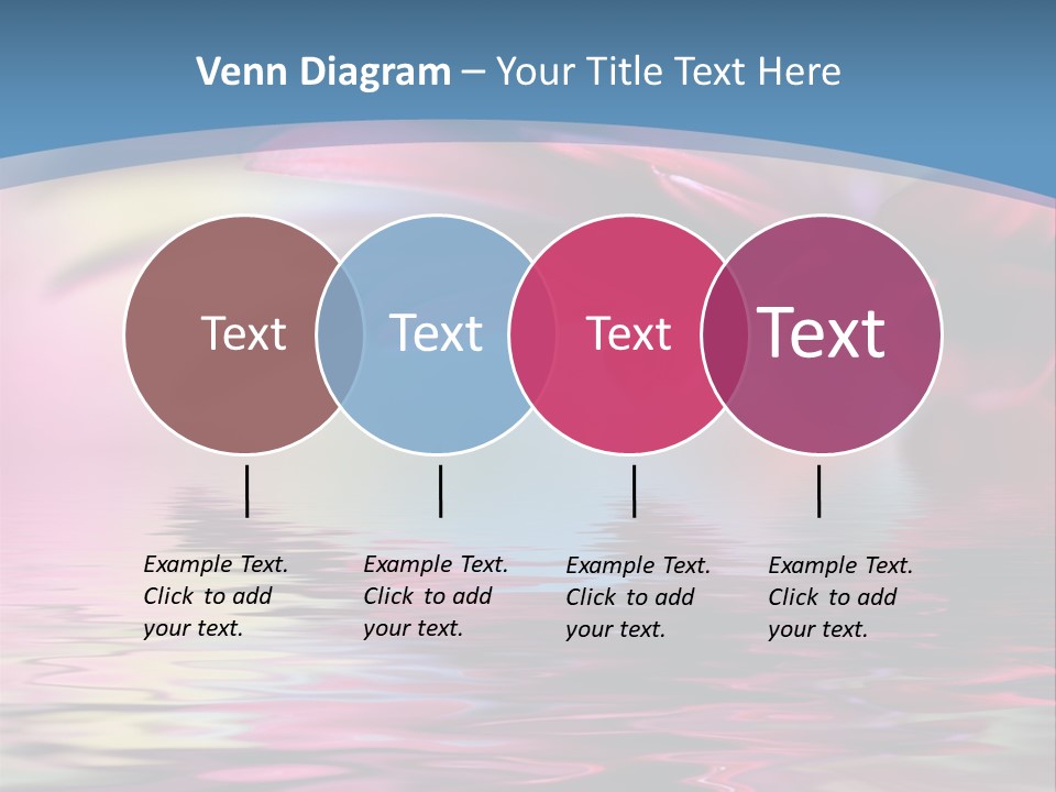 A Pink Flower Is Reflected In The Water PowerPoint Template